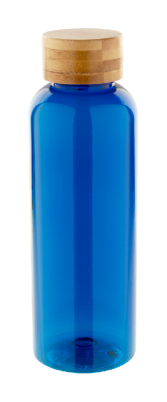 Bouteille en RPET - 500 ml avec couvercle en bambou - Sans BPA - Couleur bleu_0