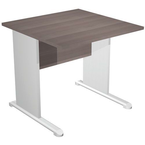 BUREAU DROIT PIEDS L FAST - 80 CM - FRÊNE - GRIS