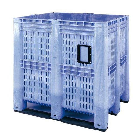 Caisse-palette en plastique - super volume 1400 litres ajourée - Bleu_0