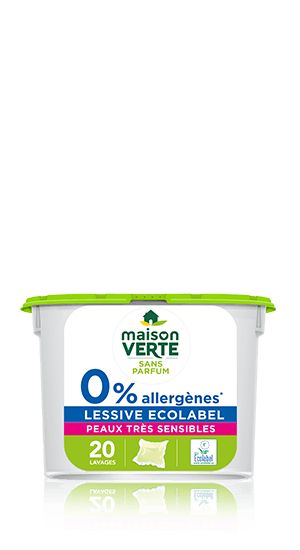 Capsules 0% - lessive - maison verte - optimale dès 30°c