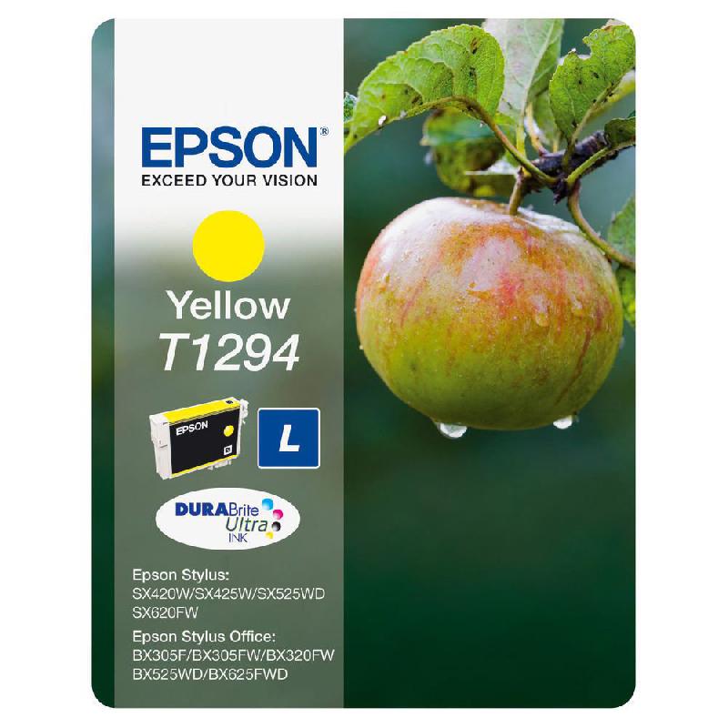 CARTOUCHE JET D'ENCRE EPSON T1294 -  JAUNE - 580 PAGES