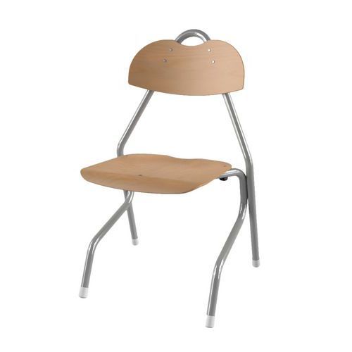 CHAISE TEMPO AST - T5 COQUE BOIS NATUREL - ALU GRIS 9006 - MOBIDECOR