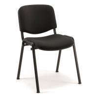 Chaise visiteur noire - empilable - tissu Cagliari non-feu - référence 152666_0