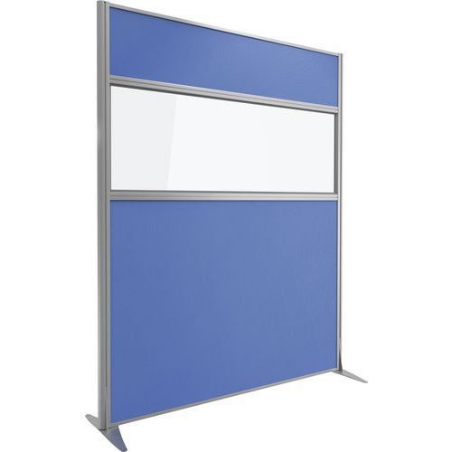 CLOISON KPRIM ACCOU. VERRE/TIS. BLEU PROFIL ARGENT 200X163 - CLEN