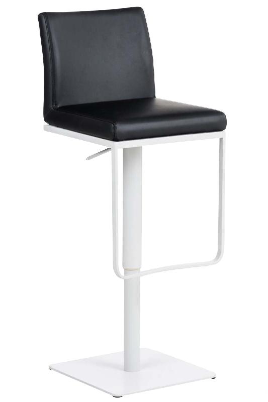 CLP Tabouret de bar Panama en similicuir avec pied en métal Noir /Blanc - noir polyester 102186401_0