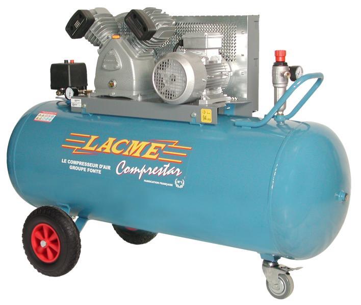 Compresseur 200 litres LACMÉ - COMPRESTAR 27V200T - 400V - 4 CV / 27 m³/h_0