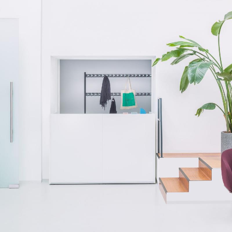Comptoir d'accueil design TERA - MDD - 4 dimensions - Plusieurs coloris avec passe-câbles_0