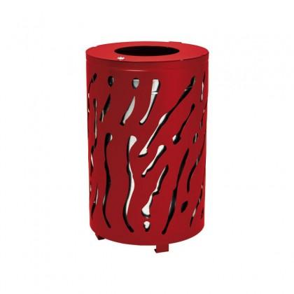Corbeille publique Venise - structure en acier et tôle découpée - Ø 470 x Ht 750 mm - serrure à clé triangle_0