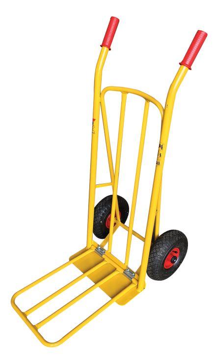 Diable en acier C190G - Revêtement époxy jaune - Charge 250 kg - Roues gonflables_0