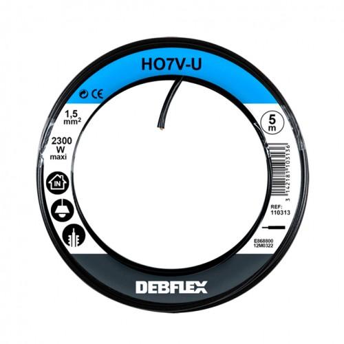 FIL RIGIDE HO7V-U - 1,5 MM² - 10 M - ROUGE DEBFLEX