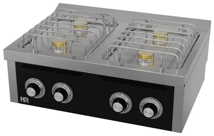 Fourneau à gaz professionnel gamme basic 4 feux vifs à poser profon... - PCB4F750S_0