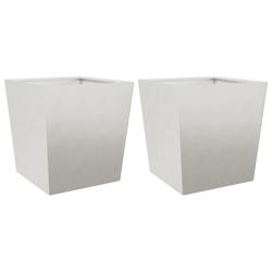 Helloshop26 - Jardinière bac lit surélevé plantes fleurs jardin terrasses lot de 2 50 x 50 x 50 cm acier inoxydable gris clair 02_0038993 - 3000217_0