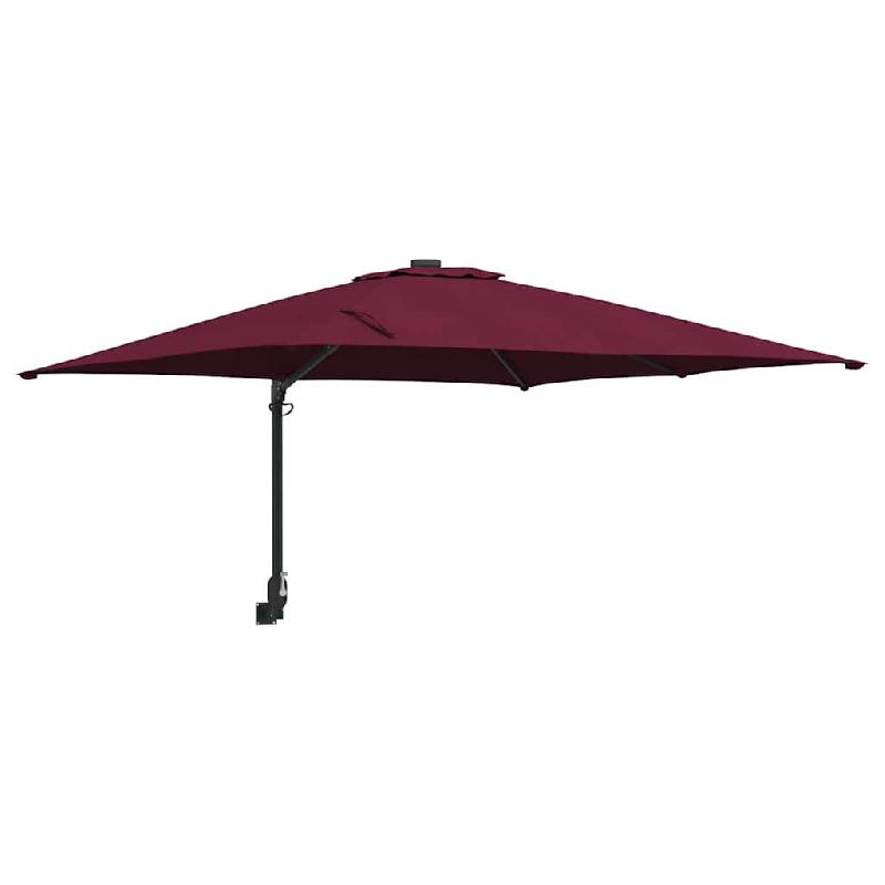Helloshop26 - Parasol de jardin inclinable moderne 248,5 x 247,5 x 160 cm en polyester bordeaux 02_0058638 - 3000240694202_0