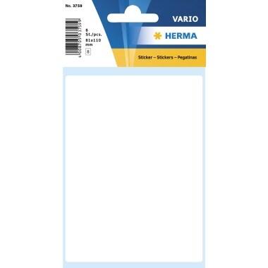 HERMA 8 étiquettes blanches multi-usage, format 81 x 110 mm (7 feuilles 9x16 / cdt) - 3759_0