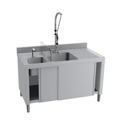 L2G Plonge + lave main inox 85 x 160 x 60 cm L2G - inox SPLPC166-2BG_0