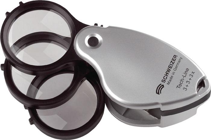 Loupe pliable Tech-Line - agrandissement 3x+5x=8x - lentille 38 mm - Schweizer_0