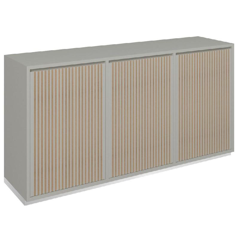 Meuble Vertigo T01 4 tiroirs anglaise 1 porte MDF natur. & blanc mat 180x47x93cm_0