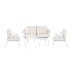 Now's Home - Salon De Jardin En Polypropylene Blanc 4 Places - 3256390249308_0