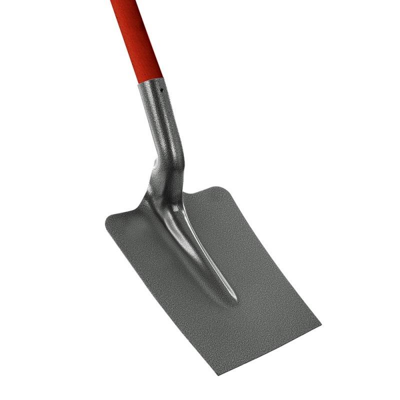 PELLE DE JARDIN PRO TERRASSIER CARRÉE À COL DE CYGNE 25CM EN ACIER TREMPÉ EMMANCHÉE BOIS POMME 110CM - MERMIER - 554125