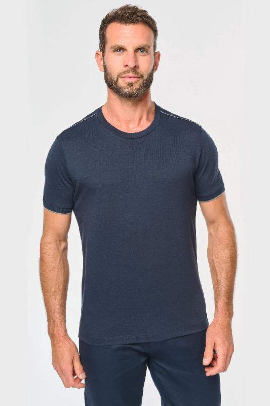 T-shirt Day To Day manches courtes homme - Réf: WK3020 - Ultra résistant - Lavable à 60°C - Finition contrastée_0
