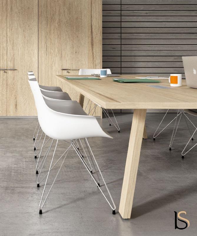 Table de réunion bois Take-Off - Bralco - Non, Chêne vieilli, Chêne vieilli, 220 x 164 cm_0