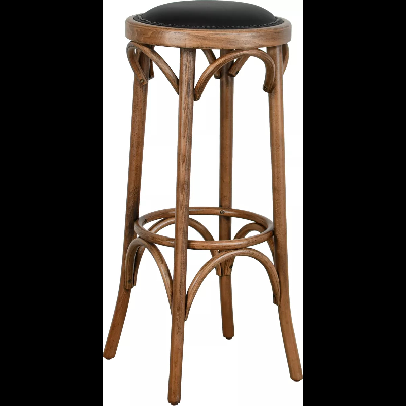 Tabouret PAMIERS - Hêtre bois courbé - Style bistrot vintage - Réf 0055/0002NOIR00005_0