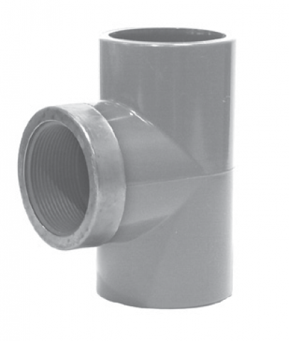 Te 90° PVC-C femelle à coller dérivation taraudée RF PN 16 - 16x3/8