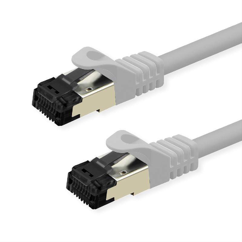 VALUE Cordon S/FTP (PiMF) Cat.8 (Classe I), fils tressés, LSOH, blanc, 1 m_0