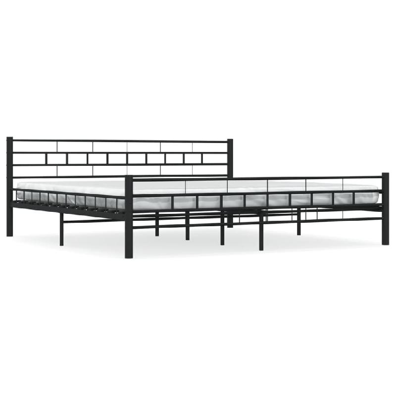 VidaXL Cadre de lit sans matelas noir acier 200x200 cm Modèle Xervelor - 285281_0