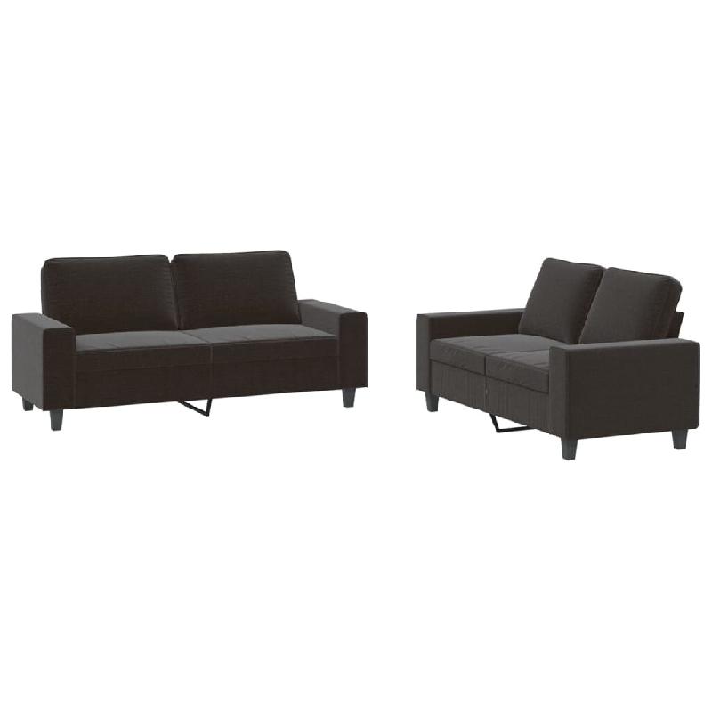 VidaXL Ensemble de canapés 2 pcs noir tissu Modèle Zenith Extensible - 3201886_0