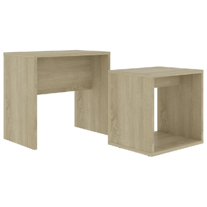 VidaXL Ensemble de table basse Chêne sonoma 48x30x45cm Bois ingénierie Modèle Atlas Office Pro Nordique - 802888_0