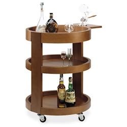 Virtus group Chariot Rond en Bois Pour Bouteilles 3 étagères Bois - 641094784867_0