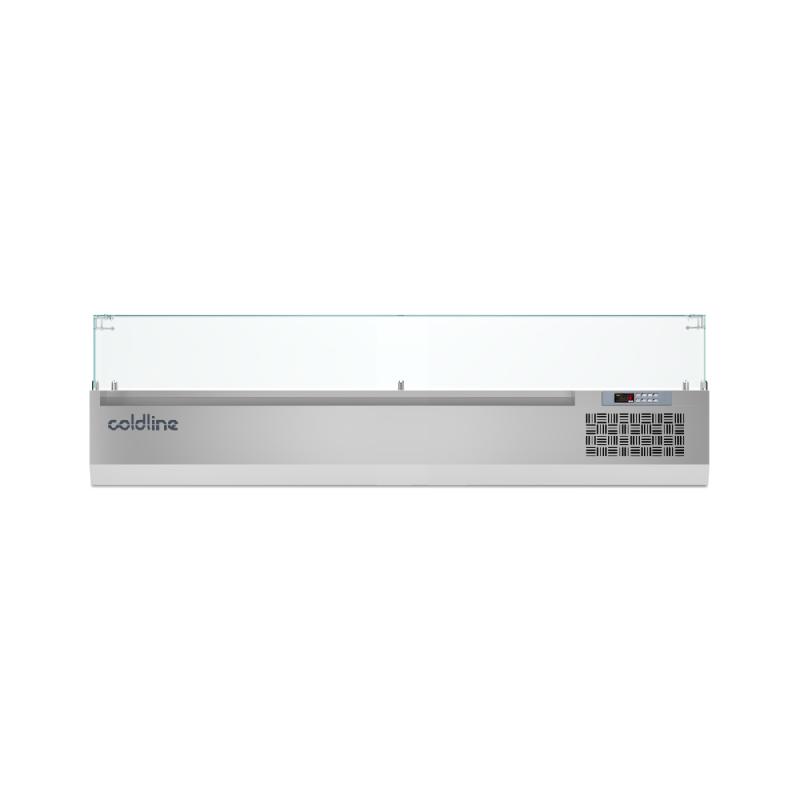 Vitrine à ingrédients réfrigérée positive à poser - vitrage pour bacs GN 1/3 - profondeur 380 mm - VP188NL-2_0