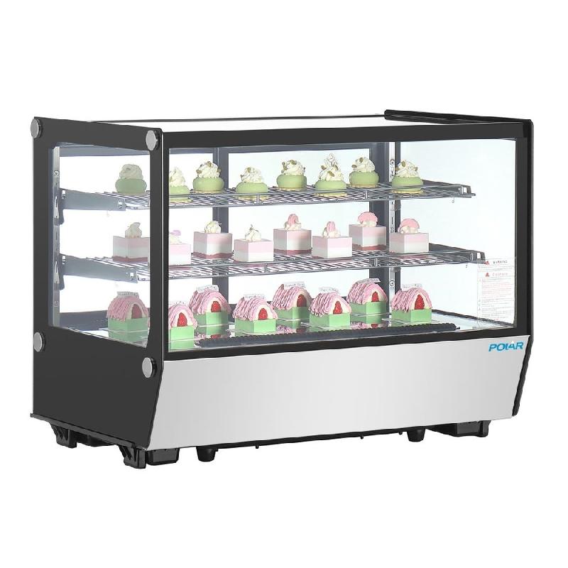 Vitrine de comptoir positive Série G carrée noire 160L - Polar - PG004_0