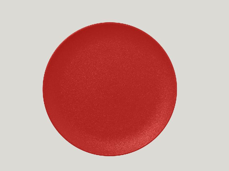 ASSIETTE PLATE ROND ROUGE EMBER PORCELAINE Ø 24 CM NEO FUSION RAK