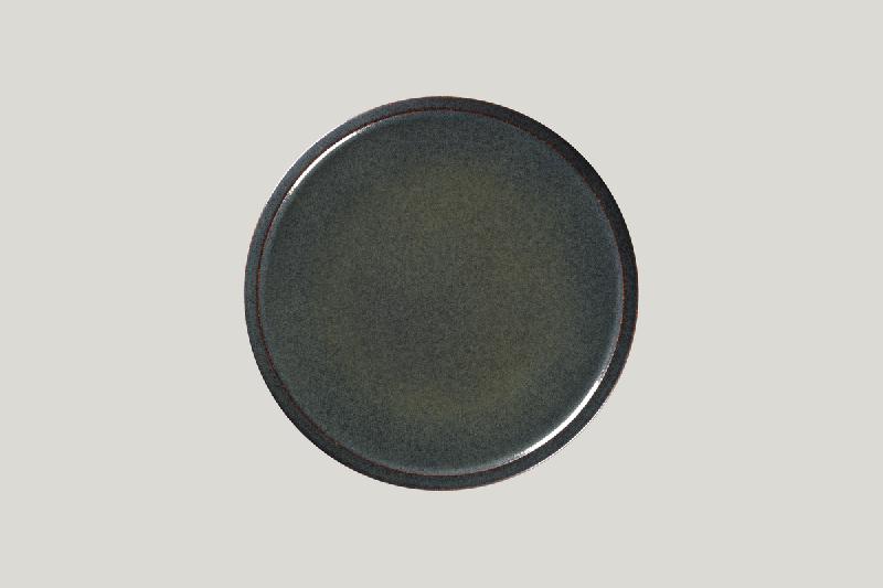 ASSIETTE COUPE PLATE ROND NOIR PORCELAINE Ø 24 CM RAKSTONE EASE