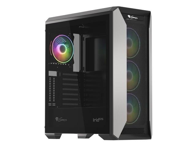 Boîtier PC Genesis Irid 515 ARGB - Midi Tower Noir et Blanc - Verre trempé, USB 3.2, Ventilation optimisée (NPC-1684) Natec_0