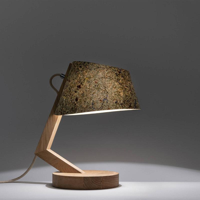 ALMUT VON WILDHEIM ALMUT 1411 LAMPE À POSER COURBÉE Ø23CM FOIN