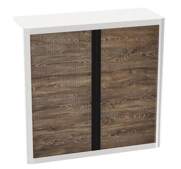 ARMOIRE EASY OFFICE HAUTEUR 104 CM CORPS BLANC RIDEAUX DÉCOR BOIS - MANUTAN COLLECTIVITÉS