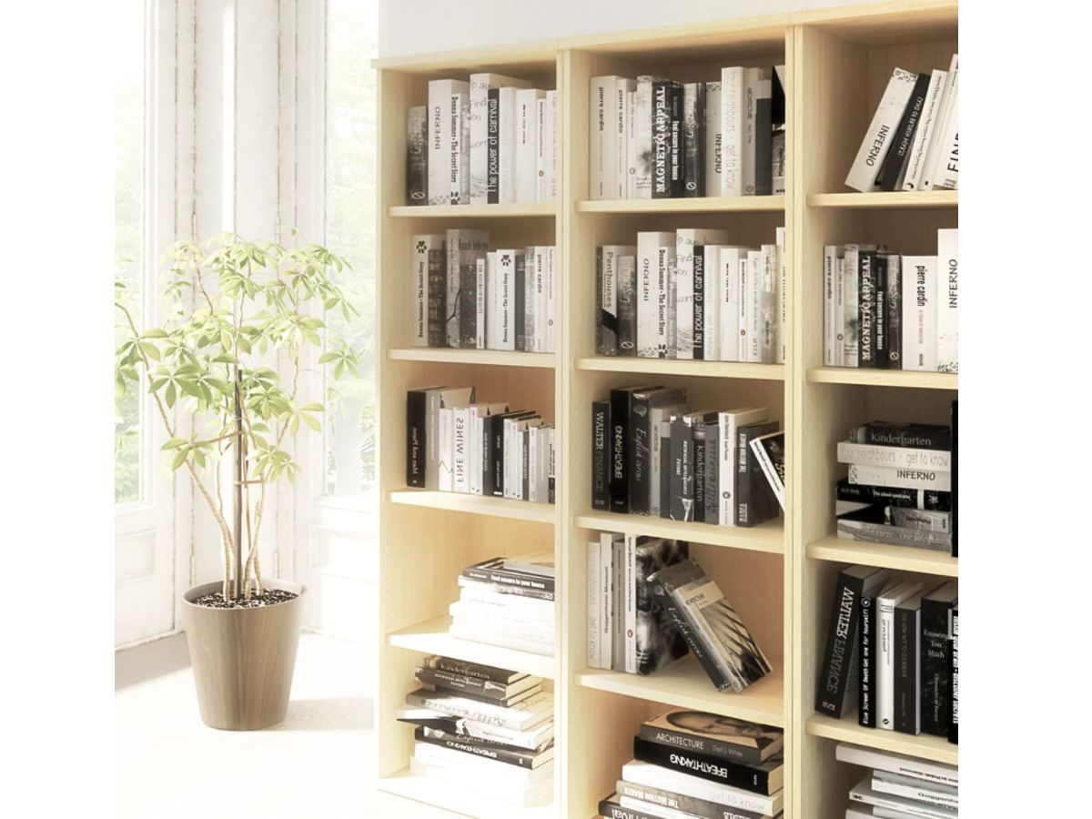 Armoire haute ouverte ILIA - H197 cm - Bois mélaminé avec 4 étagères_0