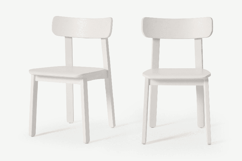 Asuna - Lot de 2 chaises en blanc ivoire et chêne naturel, style nordique - Hauteur 80 cm_0