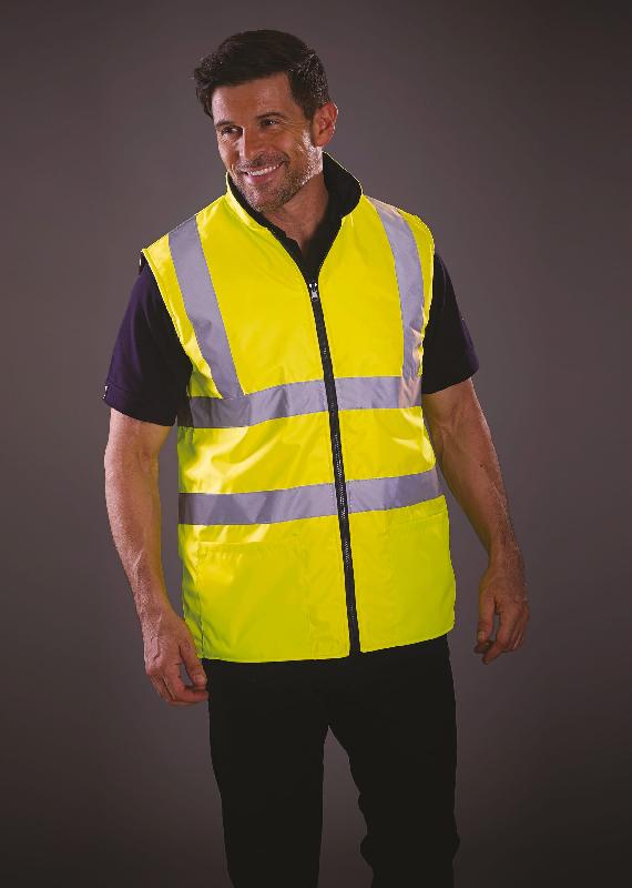 Bodywarmer réversible haute visibilité - Yoko - Réf: YHV008F - Imperméable et conforme EN ISO20471:2013 catégorie 2_0