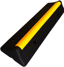 Butoir de parking spécial poids lourd en caoutchouc recyclé - 100 x 30 x h.15 cm - Fixation 5 tirefonds et chevilles - BUT PL_0