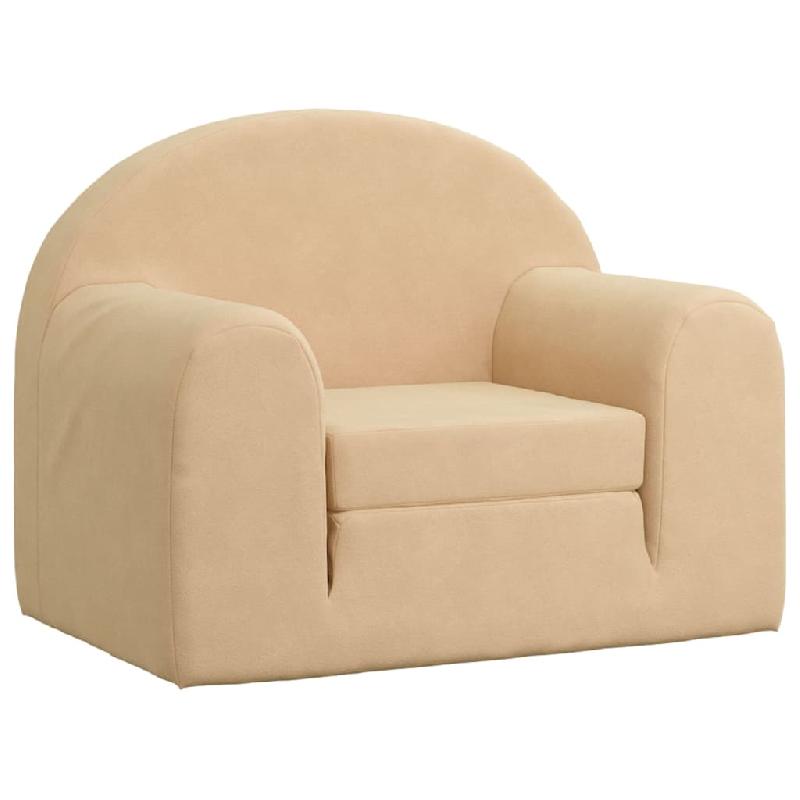Canapé pour enfants - Peluche douce crème - Housse amovible et lavable - 02_0019272_0