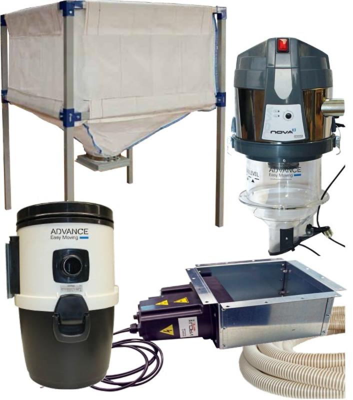 CENTRALE DE TRANSFERT PNEUMATIQUE AUTOMATIQUE DE PELLET/COPEAUX + SILO TEXTILE 1.09 M3