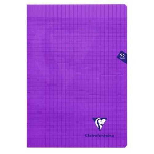 Clairefontaine Lot de 10 Cahier Mimesys A4, 96p./48 feuilles 90 g/m² piquées, coloris violet, Séyès - 3329683731610_0