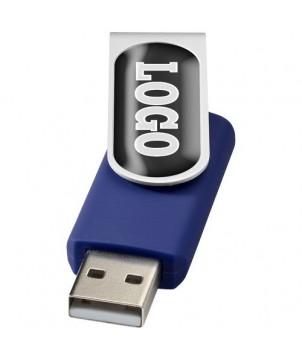 CLÉ USB ROTATIVE AVEC DOMING 1 GB - BLEU - CLÉS USB PUBLICITAIRES PERSONNALISÉES