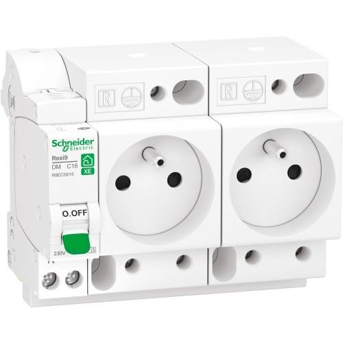 COMBINÉ DISJONCTEUR + DOUBLE PRISE DE COURANT EMBROCHABLES XE SCHNEIDER