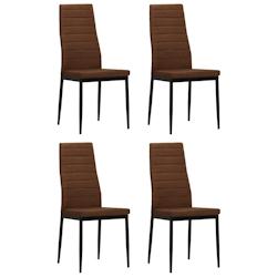 Décoshop26 - Lot de 4 chaises de salle à manger design contemporain cuisine en tissu marron CDS021736 - marron 3000016451534_0