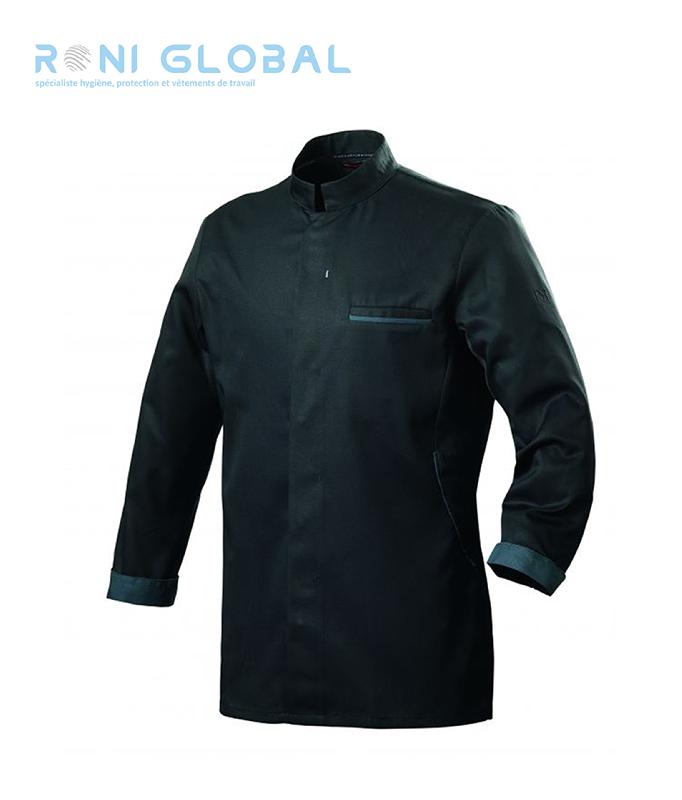 Veste de cuisine homme manches longues - coupe slim - polyester, tencel et seaqual - 1 poche - DUNES ML ROBUR_0